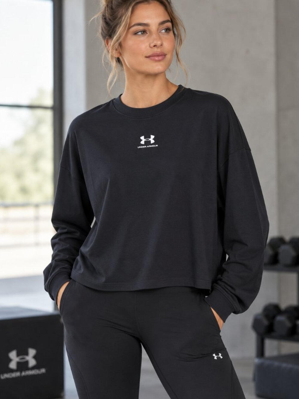 Under Armour Women’s Black Loose Fit Long Sleeve Top – XL NWT